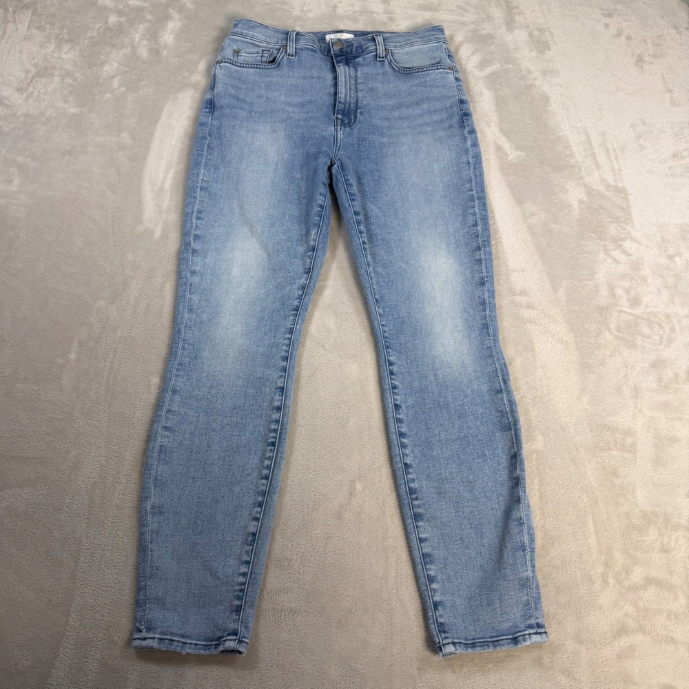 7 For All Mankind Skinny Jeans High Rise Women 29 Blue Denim Light Wash Stretch